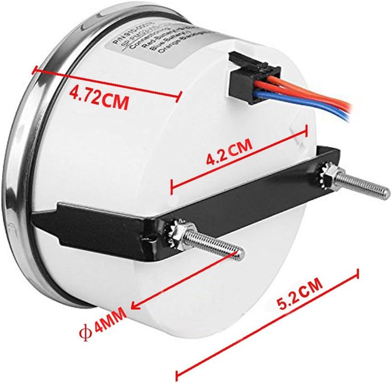 SAMDO Marine Fuel Level Gauge Universal Fuel Meter 52mm 0-190ohm Signal with Backlight 12V/24V Silver - Image 3